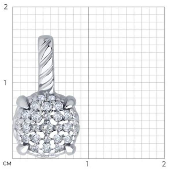 Подвеска SOKOLOV 94033279 вес 1.2 г серебро, фианит купить,NaN