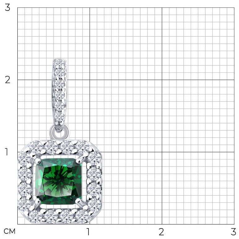Подвеска SOKOLOV 94033320 вес 2.04 г серебро, фианит купить,NaN