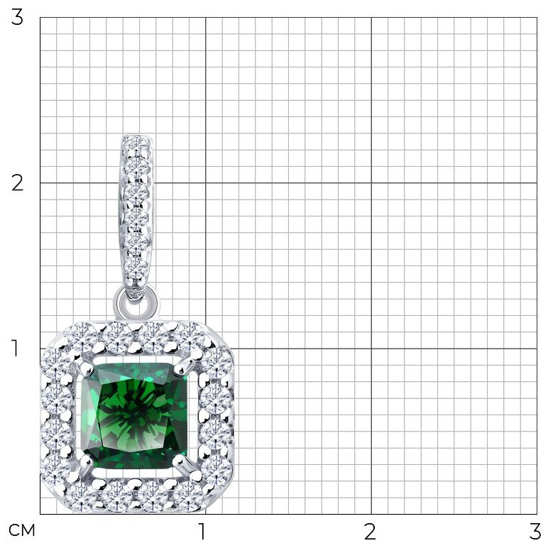 Подвеска SOKOLOV 94033320 вес 2.04 г серебро, фианит купить,NaN