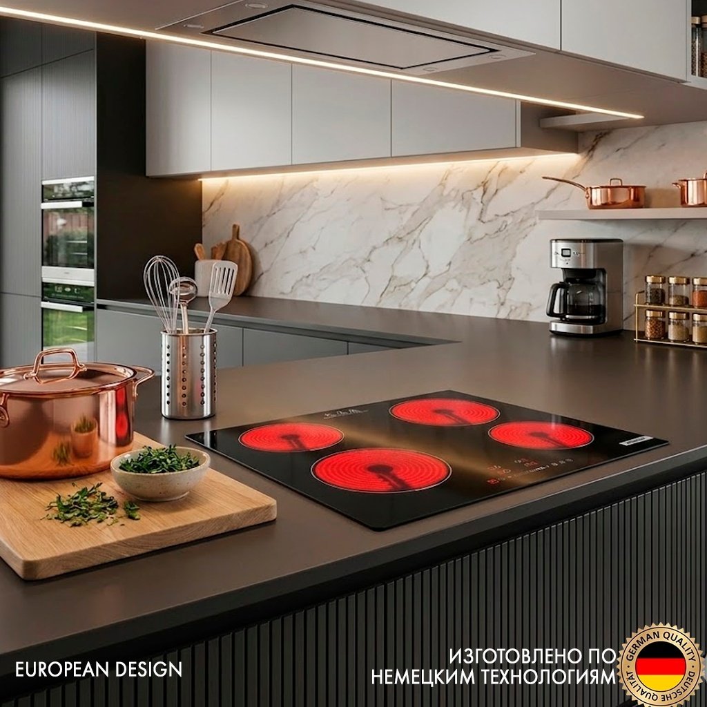 Варочная поверхность HAUSLER HLS60DF4-1 черный купить,NaN