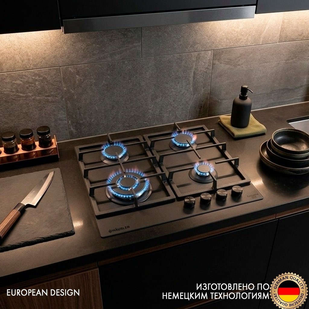 Варочная поверхность HAUSLER HLS-1W60BLMT черный купить,NaN