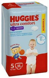 Подгузники-трусики для мальчиков Huggies 5 12-17кг 15 шт