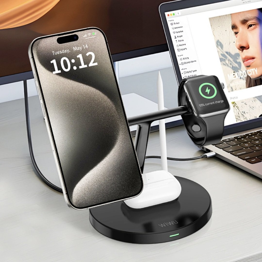 Зарядное устройство WIWU Wi-W032 USB Type-C черный купить,NaN