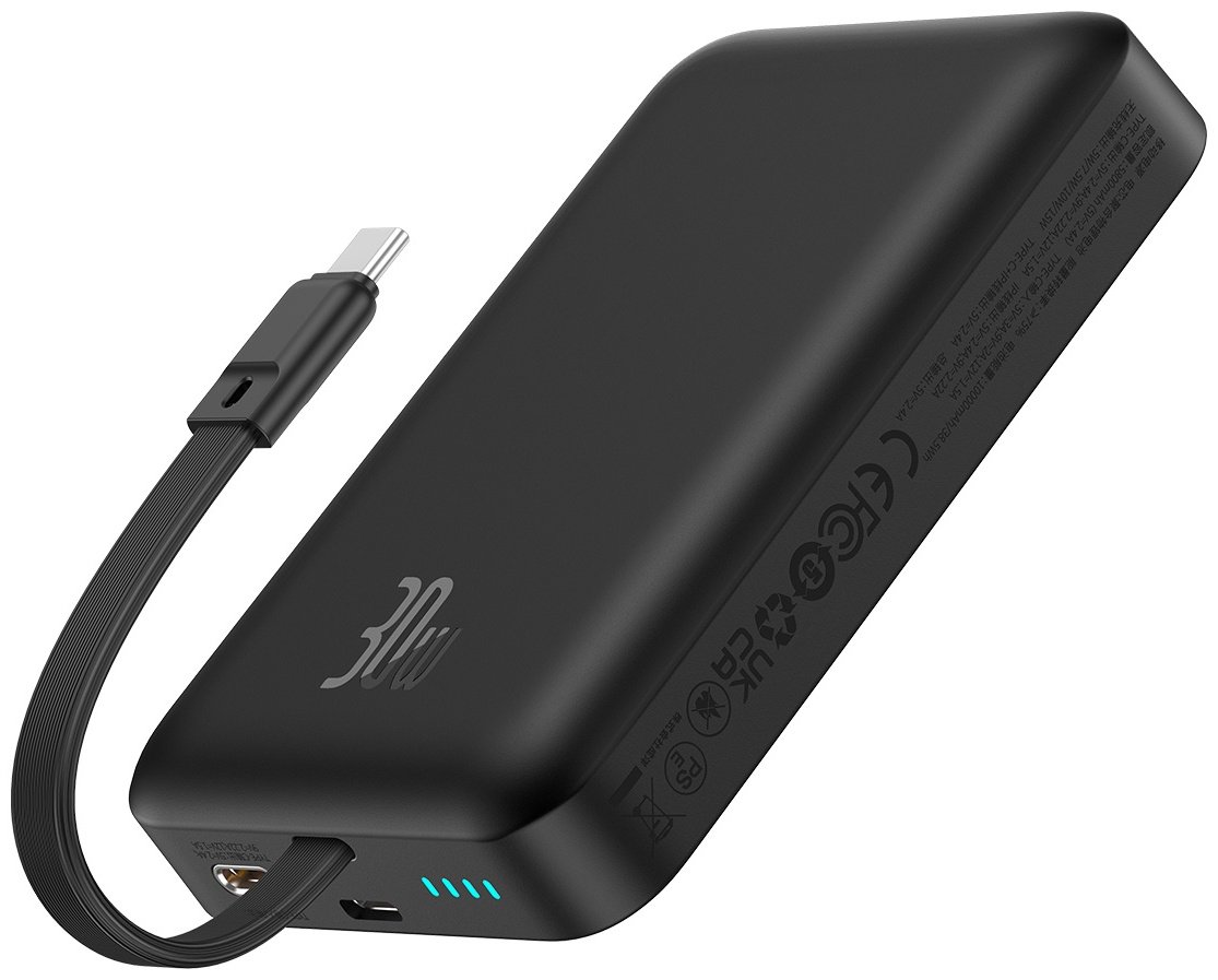 Внешний аккумулятор Baseus Magnetic Mini 2C+Qi 30W (MagSafe) P1002210B113-00 10000 мАч черный купить,NaN