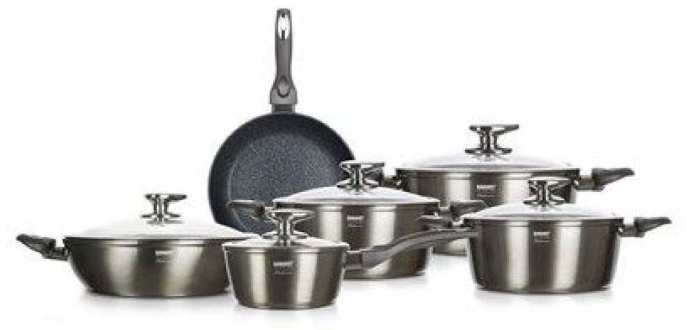 Banquet набор кастрюль Metallic Platinum 40051911 11 в 1 купить,NaN