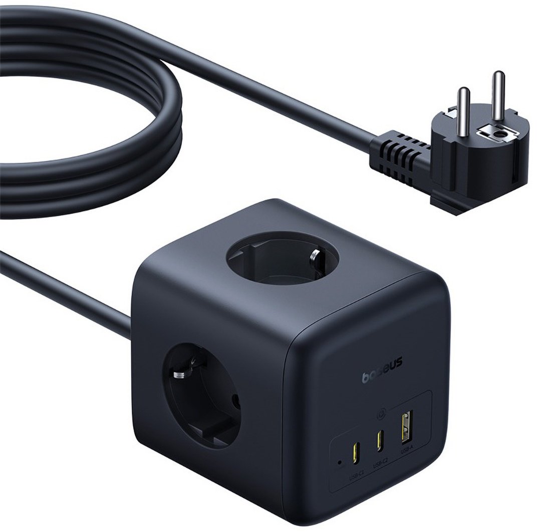 Зарядное устройство Baseus EnerFill FA11 Cube Power Strip GaN6 USB Type-C, USB черный купить,NaN