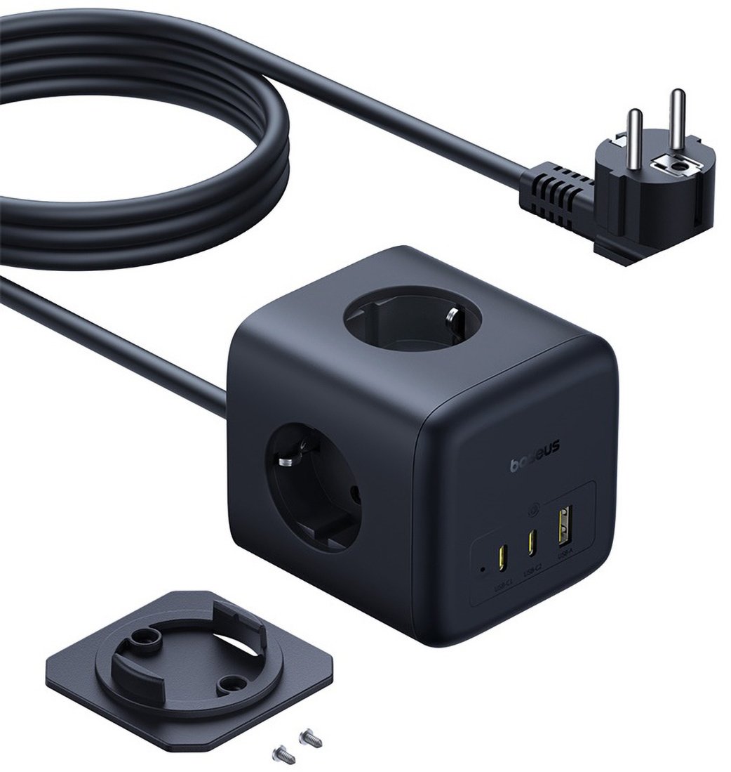 Зарядное устройство Baseus EnerFill FA11 Cube Power Strip GaN6 USB Type-C, USB черный купить,NaN