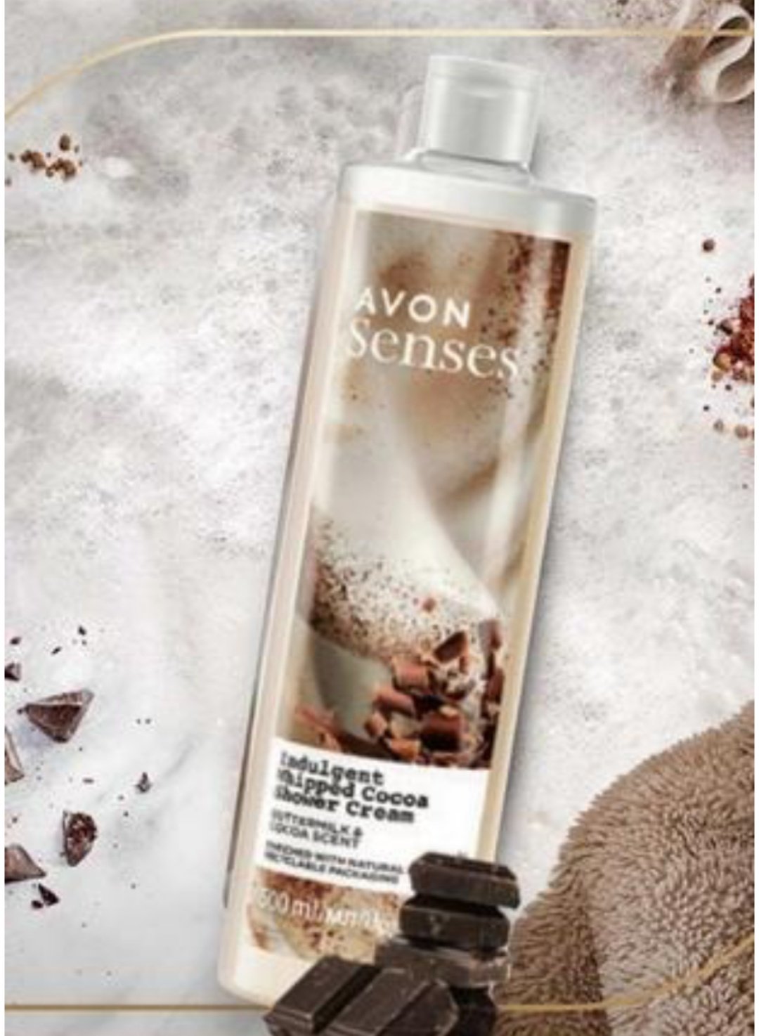 Avon Senses Indulgent Whipped Cocoa Shower Cream крем-гель для душа 500 мл купить,1896