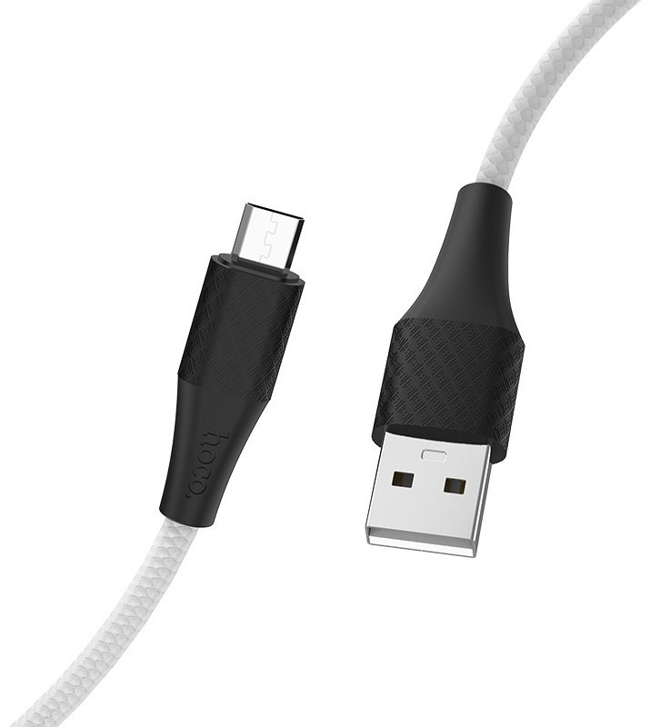 Кабель Hoco USB 2.0 (M), micro-USB 2.0 (M), 1 м, белый купить,NaN