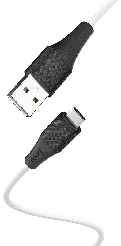 Кабель Hoco USB 2.0 (M), micro-USB 2.0 (M), 1 м, белый купить,NaN