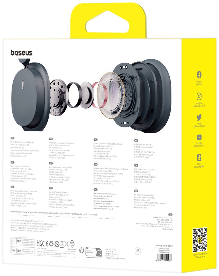 Наушники Baseus Bowie D05 черный купить,NaN