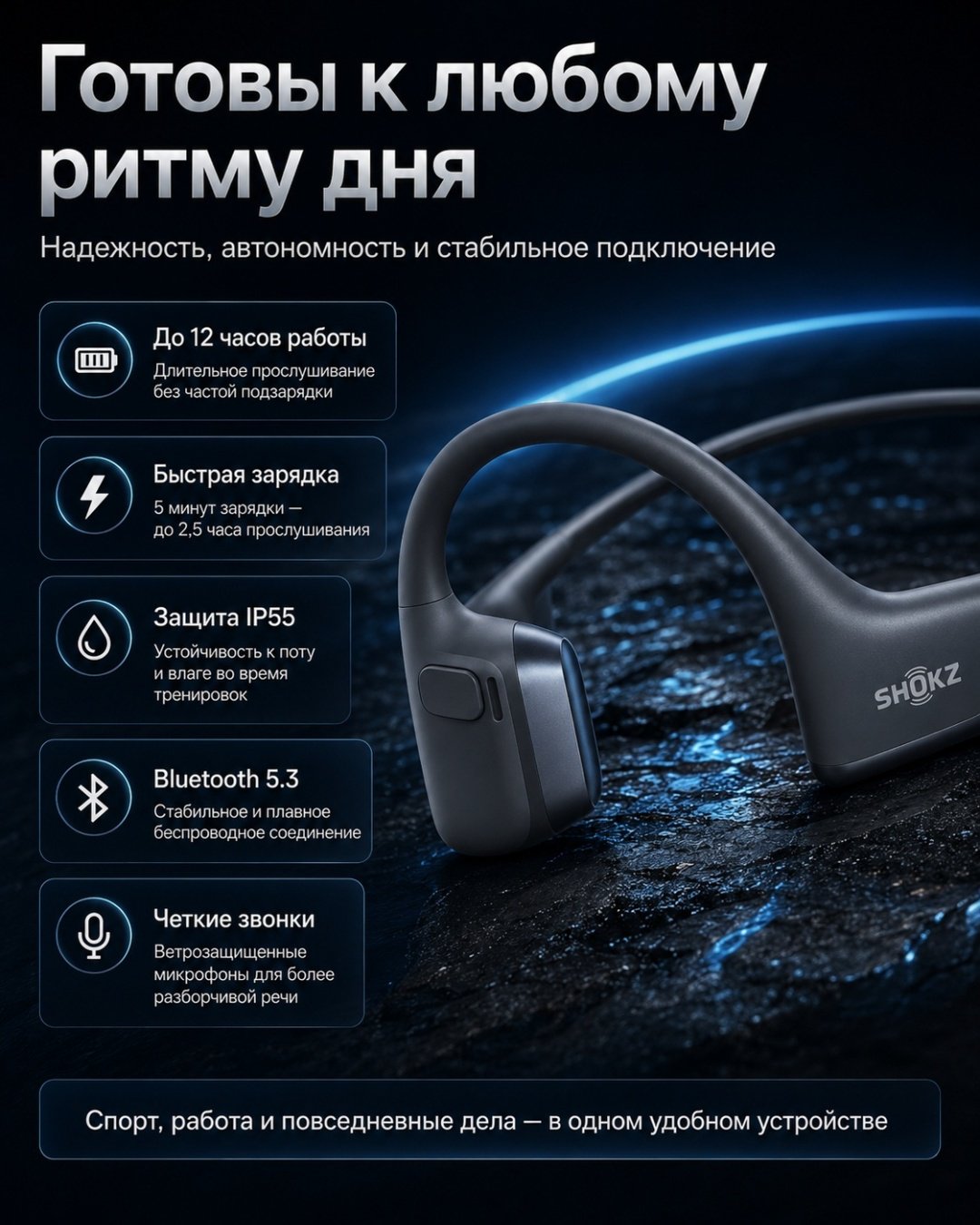 Наушники Shokz OpenRun Pro 2 Mini черный купить,NaN