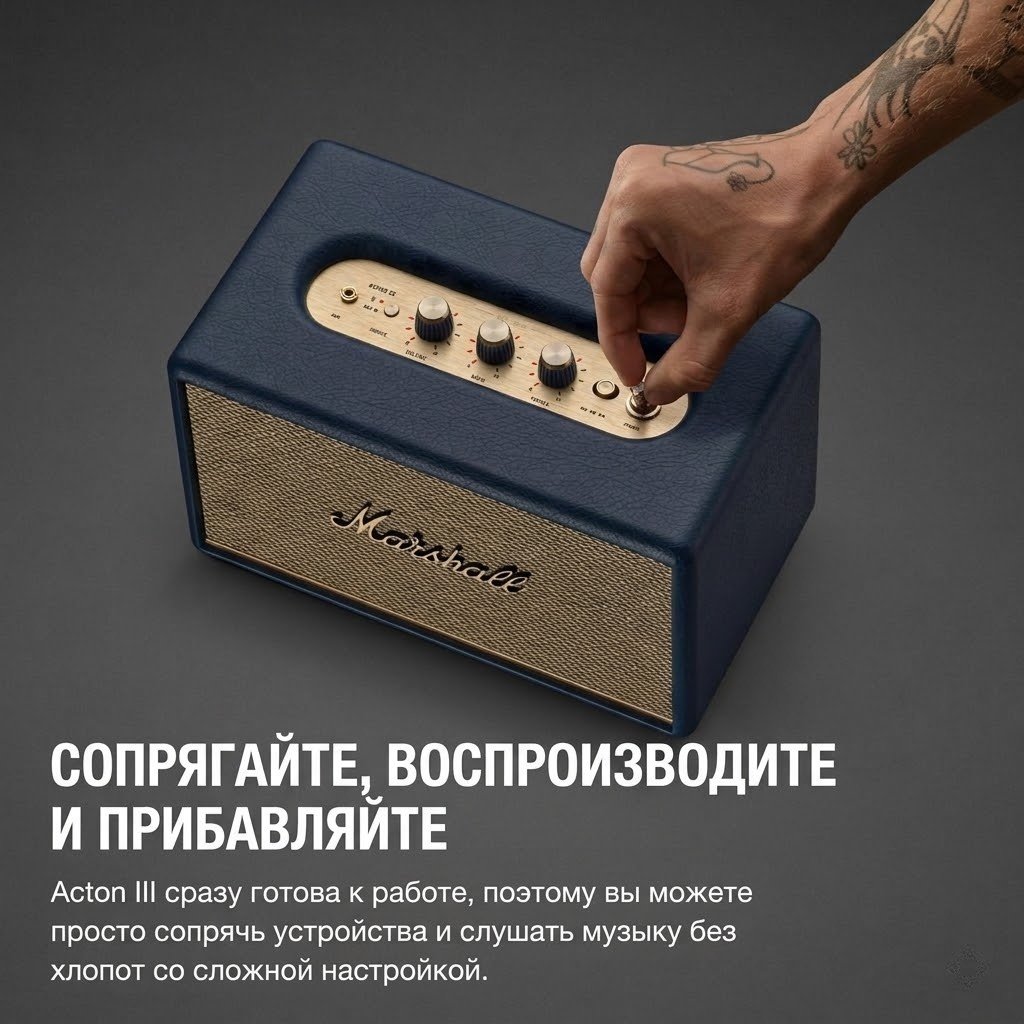 Портативная колонка Marshall Acton III синий купить,158352