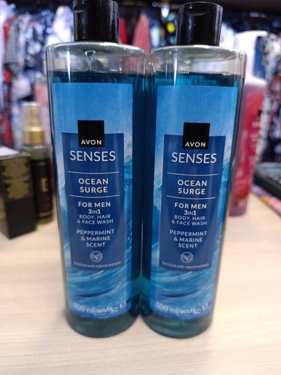 Avon Senses Бодрящий океан гель-шампунь 2 шт по 500 мл купить,3635