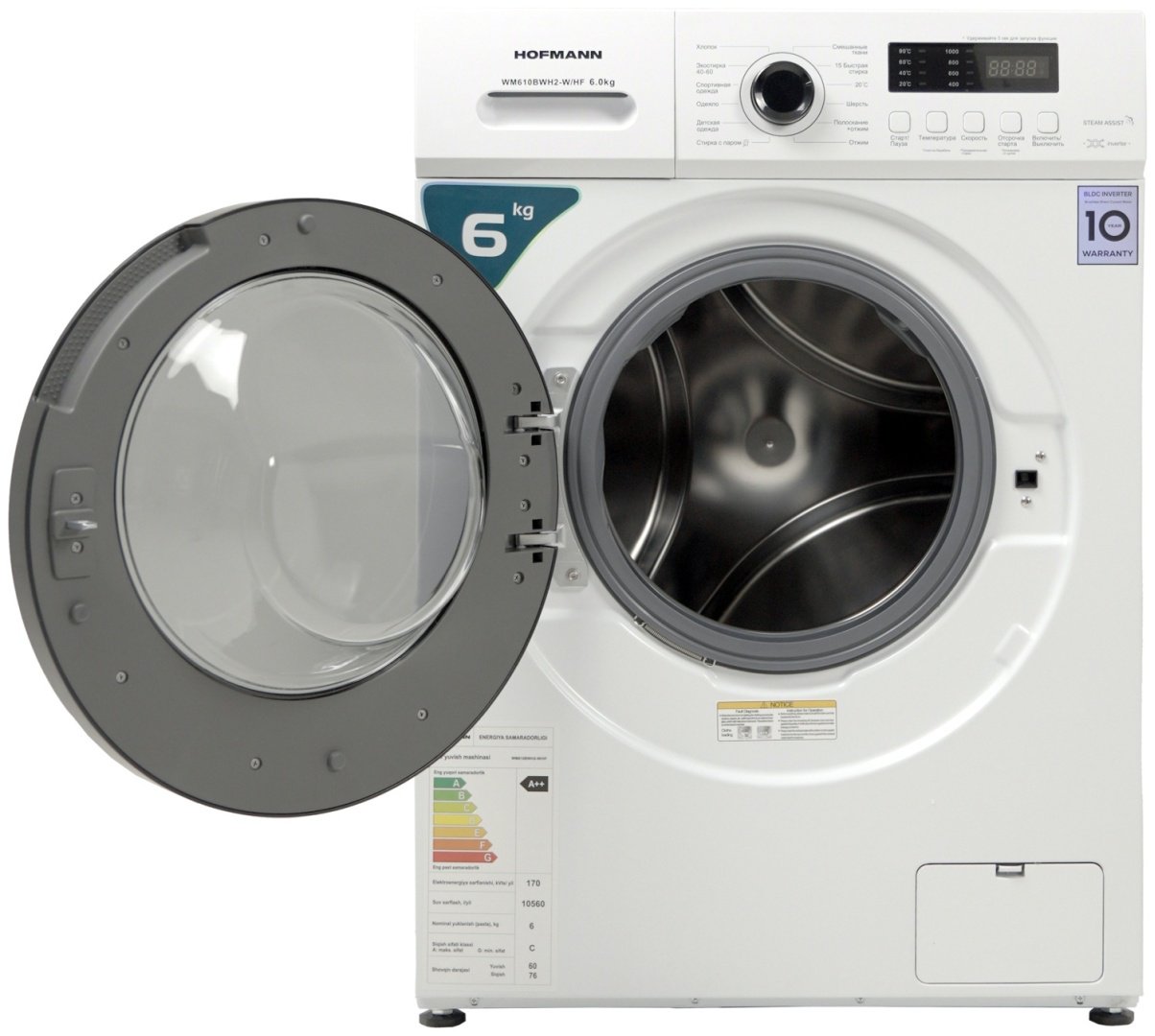 Стиральная машина Hofmann WM610BWH2/HF белый купить,NaN