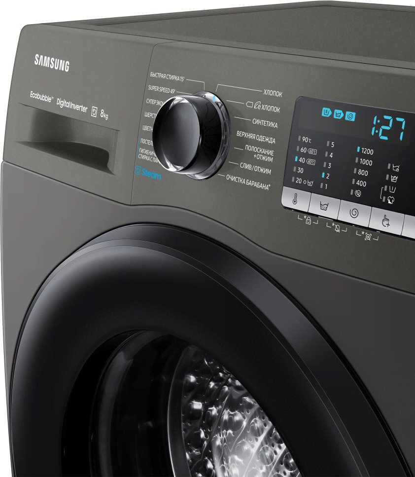 Стиральная машина Samsung WW80AKAS22AXLT черный купить,215000