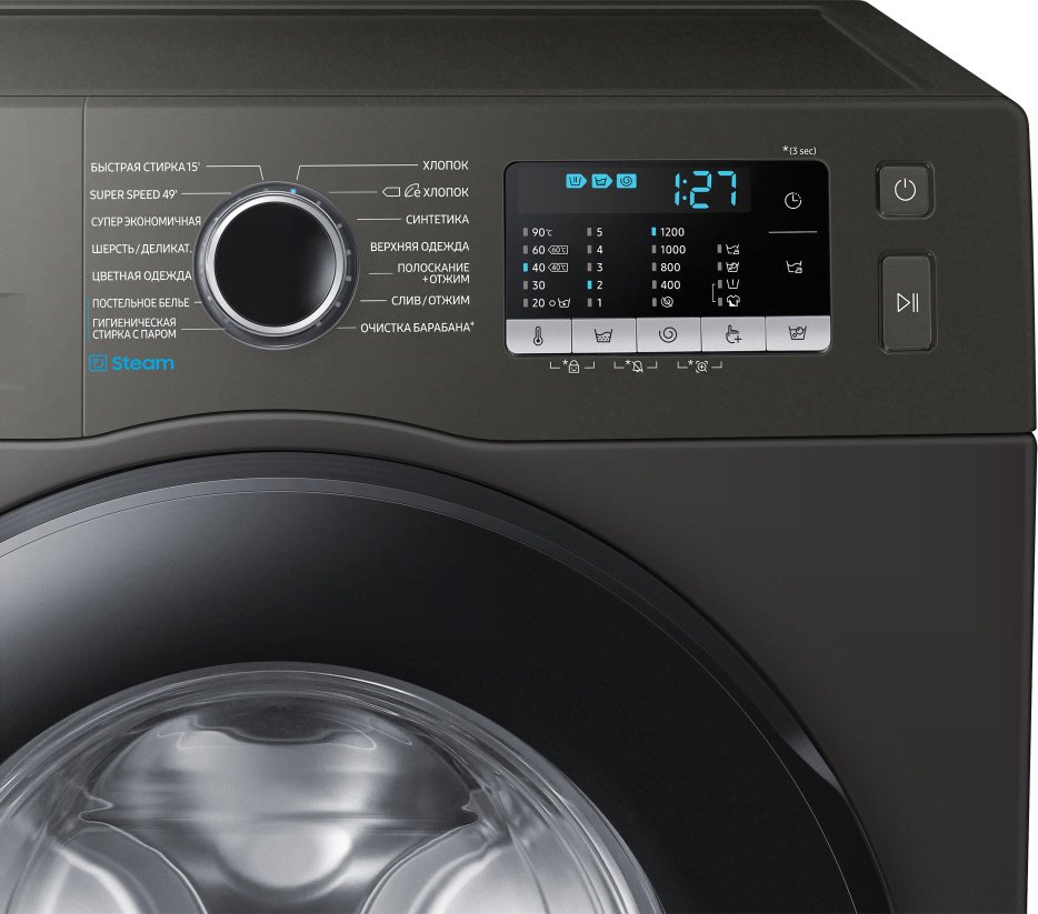 Стиральная машина Samsung WW80AKAS22AXLT черный купить,215000