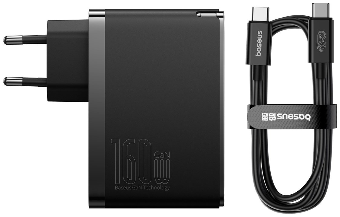 Зарядное устройство Baseus GaN5 Pro 2C+U 160W USB Type-C, USB черный купить,NaN