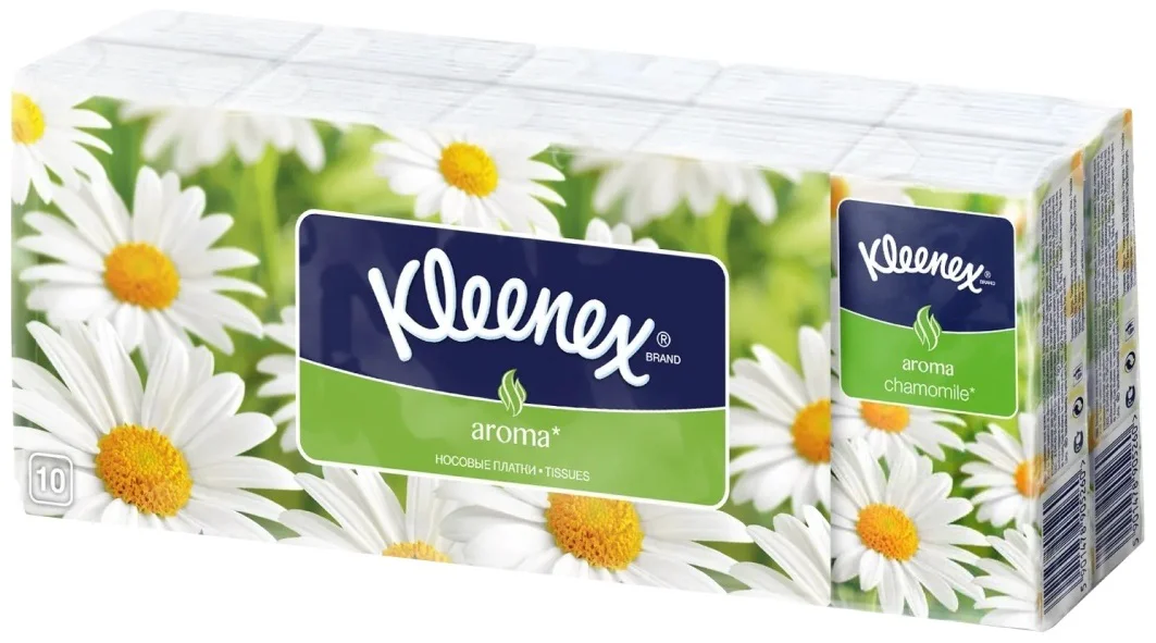 Платочки бумажные Kleenex Aroma ромашка 10 шт купить,NaN
