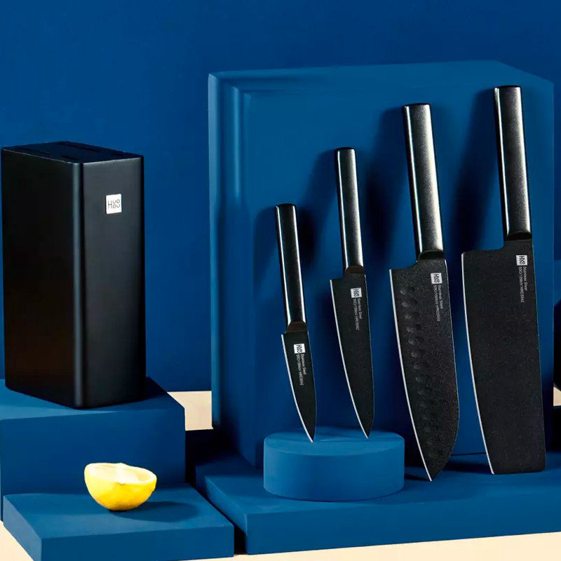 Набор ножей Xiaomi HuoHou Stainless Steel Knife Black 5 предметов - ForteMarket Набор ножей Xiaomi HuoHou Stainless Steel Knife Black 5 предметов купить,46896