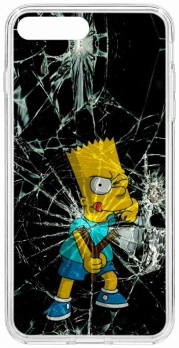 Чехол КRUЧЕ Print Барт Симпсон для iPhone 7 Plus/8 Plus голубой купить,NaN