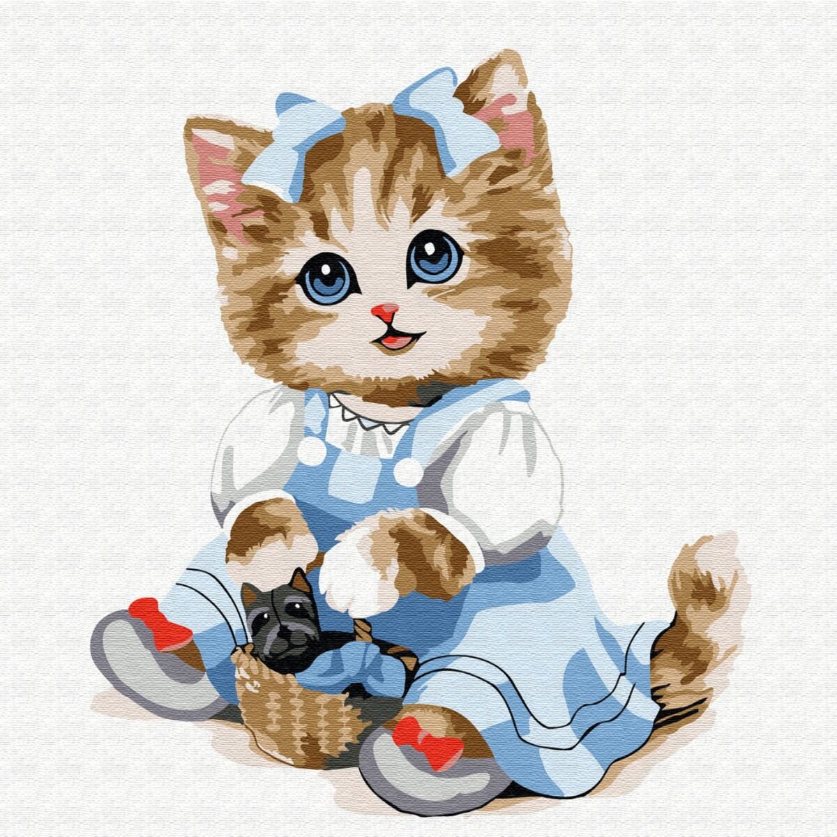 Картина по номерам Molly Кошечка С Корзинкой 20х20 14 цветов купить,NaN