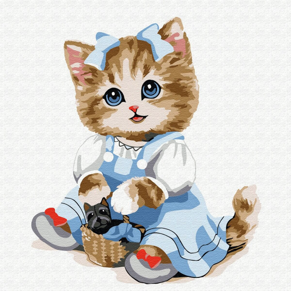 Картина по номерам Molly Кошечка С Корзинкой 20х20 14 цветов купить,NaN