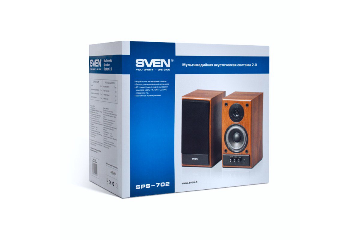 Акустическая система Sven SPS-702 коричневая - ForteMarket Акустическая система Sven SPS-702 коричневая купить,0