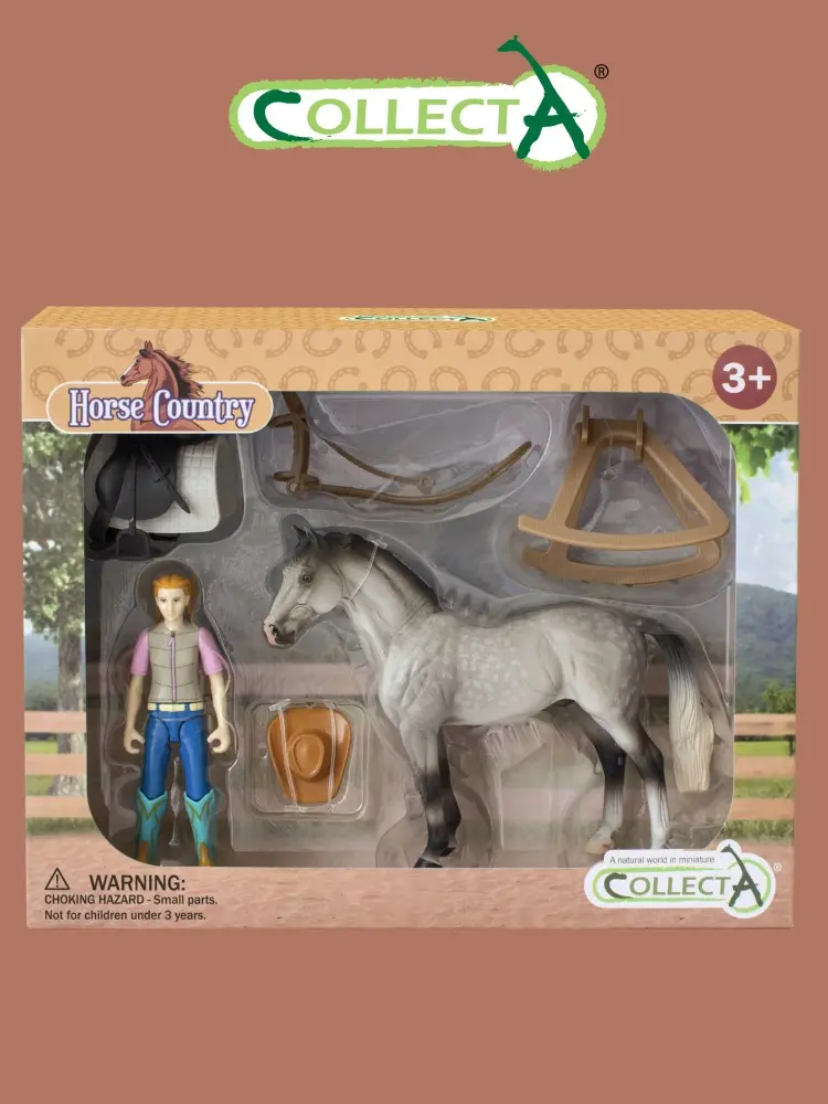 Collecta Набор игровой Collecta наездница с лошадью и аксессуарами, в подарочной коробке 16 см 2 шт