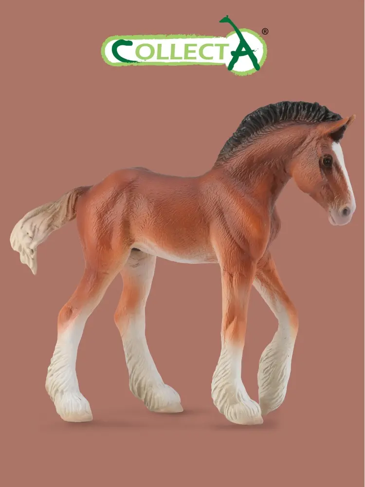 Collecta Фигурка лошади Жеребёнок Клейдесдальский лошади гнедой, M 10 см 1 шт