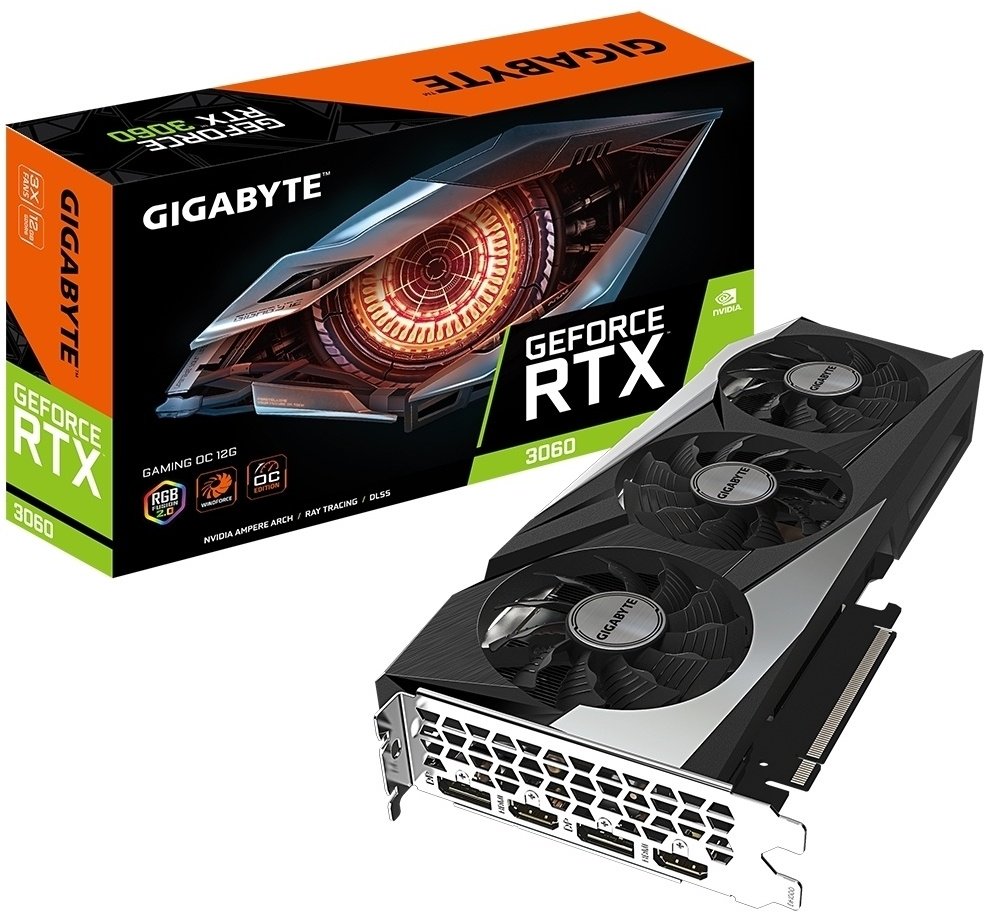 Видеокарта GIGABYTE GeForce RTX 3060 GAMING OC 12G rev. 2.0 12 ГБ купить,NaN