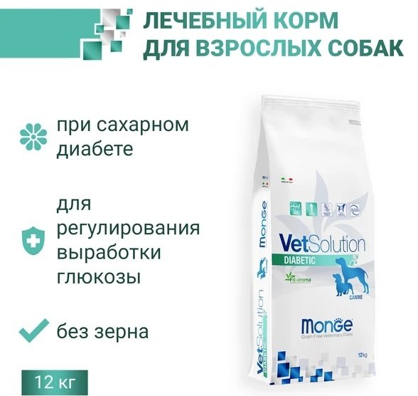 Корм Monge VetSolution Diabetic 12 кг купить,NaN