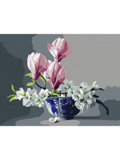 Картина по номерам  Molly Магнолия В Вазе 15х20 17 цветов купить,NaN