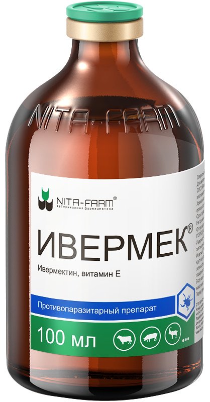 Средство NITA-FARM Ивермек от гельминтов раствор 100 мл 50 шт купить,NaN