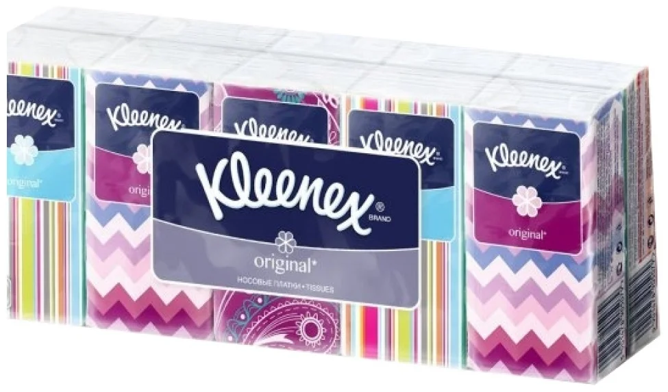 Бумажные платочки Kleenex НК Original 10 упаковок по 10 шт купить,NaN