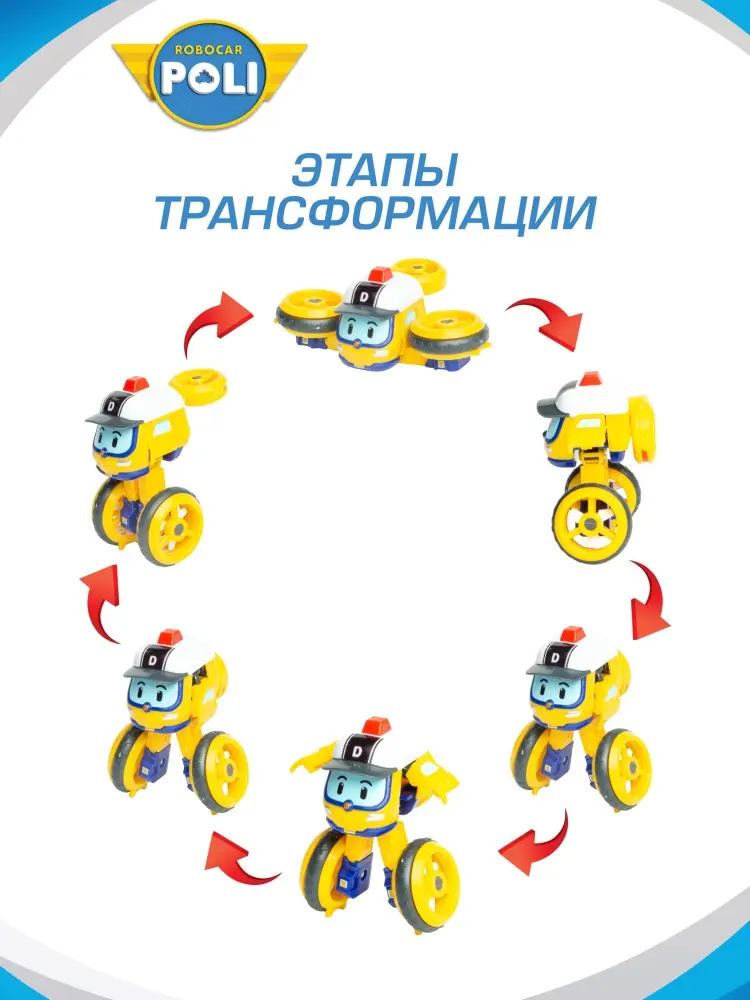Трансформер Robocar Poli Игрушка робот трансформер Робокар Поли, мини "Дрони", высота 6.5 см купить,NaN