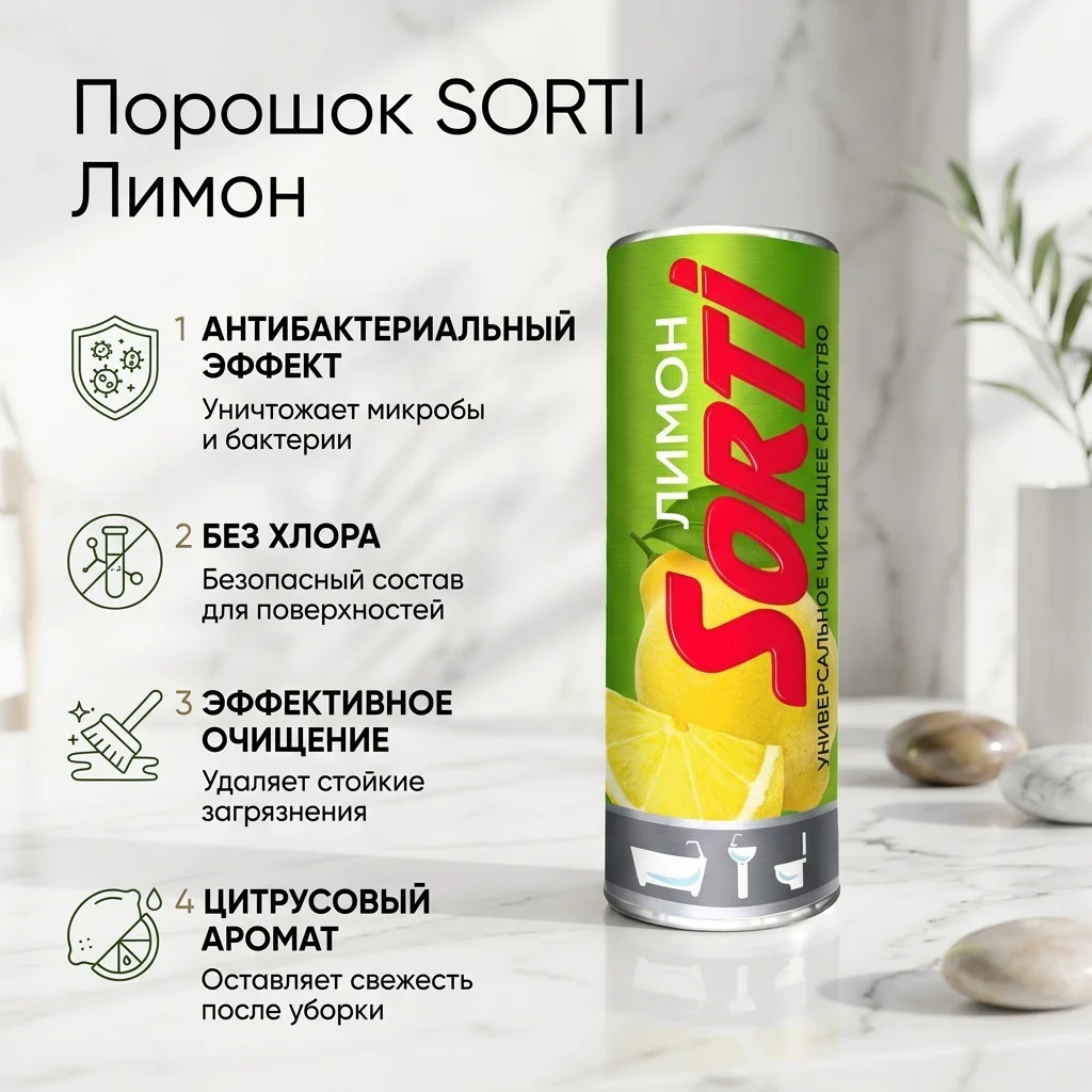 Порошок чистящий Sorti лимон 500гр