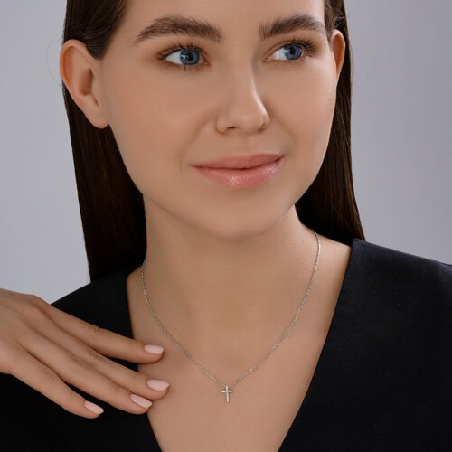 Бусы Diamant 94-270-02637-1_s длина 38 см вес 2.44 г серебро, бриллиант купить,NaN