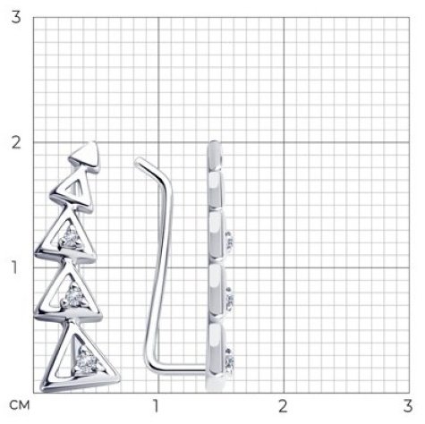 Клаймберы Diamant 94-120-01168-1 вес 1.42 г серебро, фианит купить,NaN