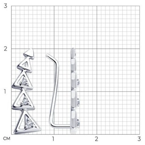 Клаймберы Diamant 94-120-01168-1 вес 1.42 г серебро, фианит купить,NaN