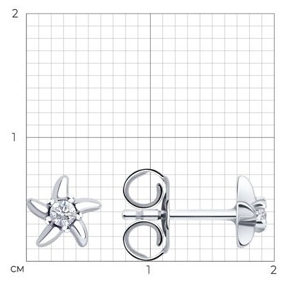 Моносерьга Diamant 94-127-00015-1 вес 0.42 г серебро, фианит купить,NaN