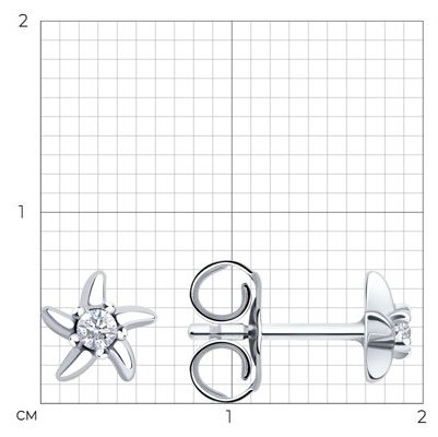 Моносерьга Diamant 94-127-00015-1 вес 0.42 г серебро, фианит купить,NaN