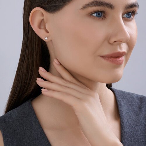 Моносерьга Diamant 94-127-00015-1 вес 0.42 г серебро, фианит купить,NaN