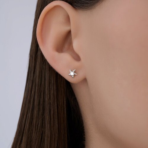 Моносерьга Diamant 94-127-00015-1 вес 0.42 г серебро, фианит купить,NaN