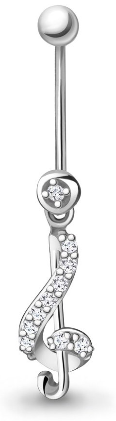 Лабрет AQUAMARINE для пупка вес 1.43 г серебро, фианит купить,NaN