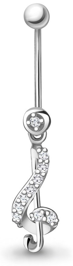 Лабрет AQUAMARINE для пупка вес 1.43 г серебро, фианит купить,NaN