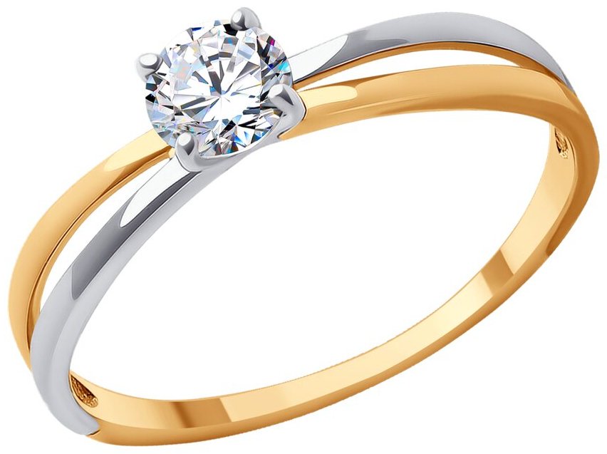 Кольцо Diamant 51-110-01726-1_18 размер 18 вес 1.53 г золото, фианит купить,NaN