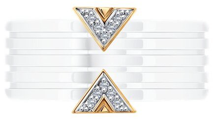 Кольцо Diamant 51-210-00150-1 размер 17.5 вес 4.37 г золото, бриллиант, керамика купить,NaN
