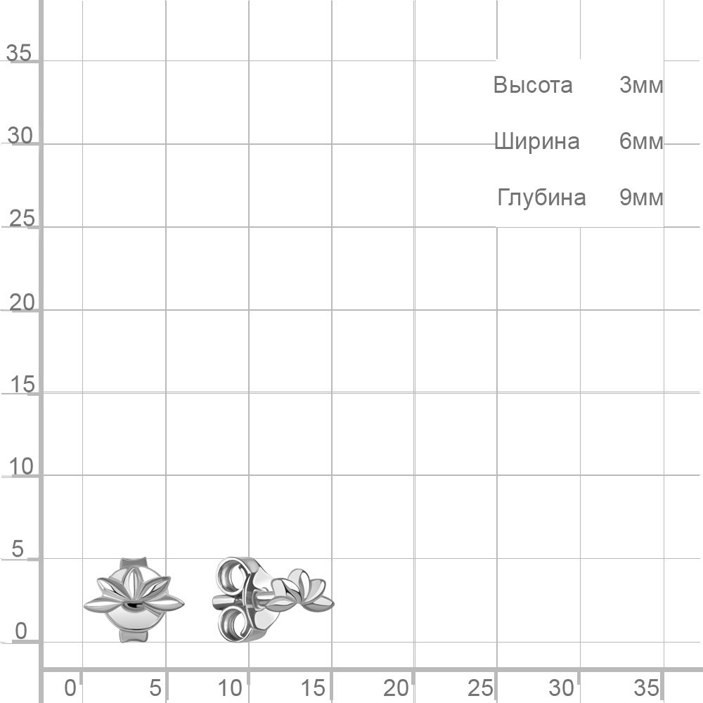 Моносерьга AQUAMARINE 34943.5 вес 0.29 г серебро, без вставок купить,NaN