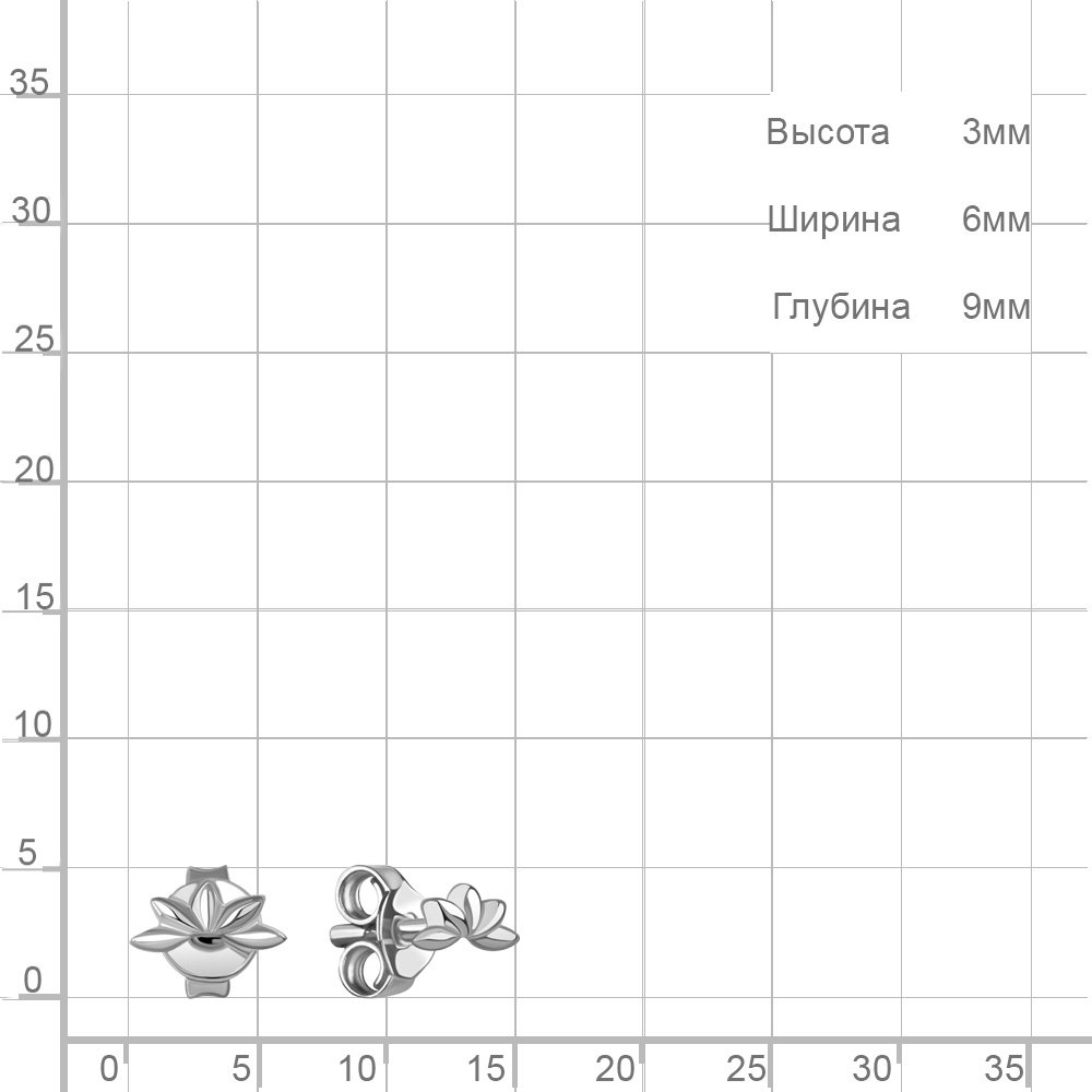 Моносерьга AQUAMARINE 34943.5 вес 0.29 г серебро, без вставок купить,NaN